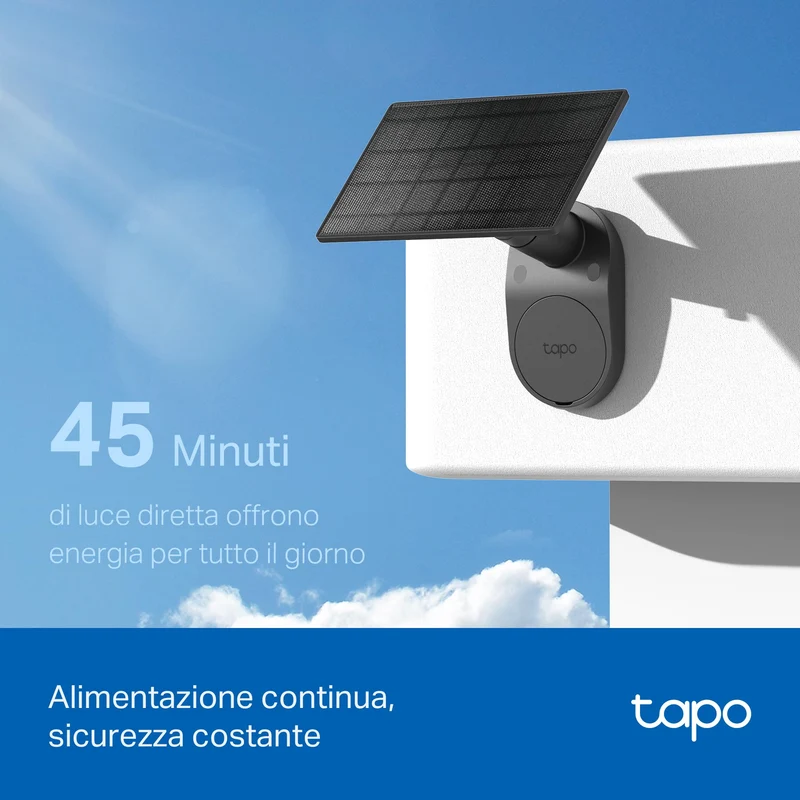 Tapo C411 KIT Telecamera WiFi Esterno 2K 3MP Batteria con Pannello Solare