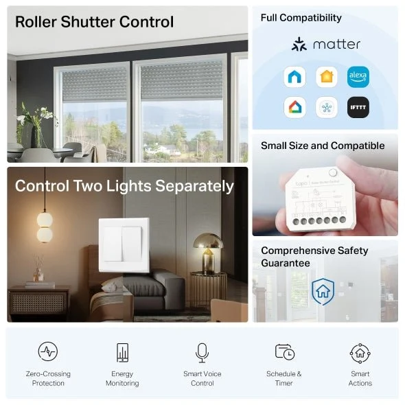 Tapo S112 Relè Interruttore Smart WiFi Bluetooth 2 Canali 6A Energia