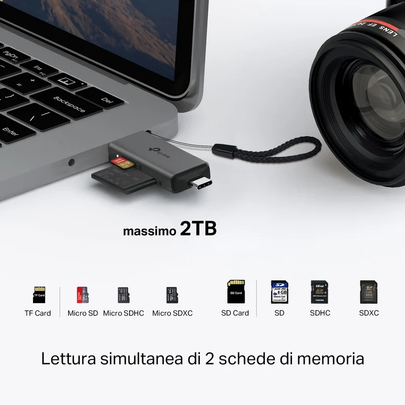 UA430D Lettore di Schede SD & MicroSD, USB 3.0 Type-C & A