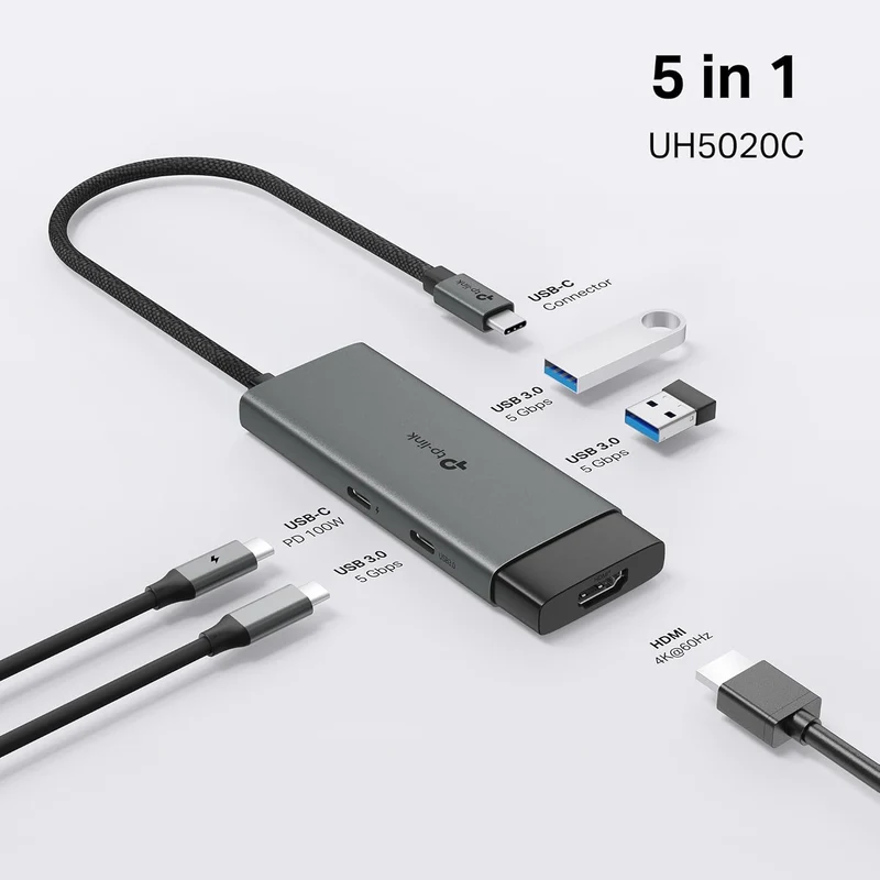 UH5020C Hub USB-C 5 in 1, HDMI 4K@60Hz