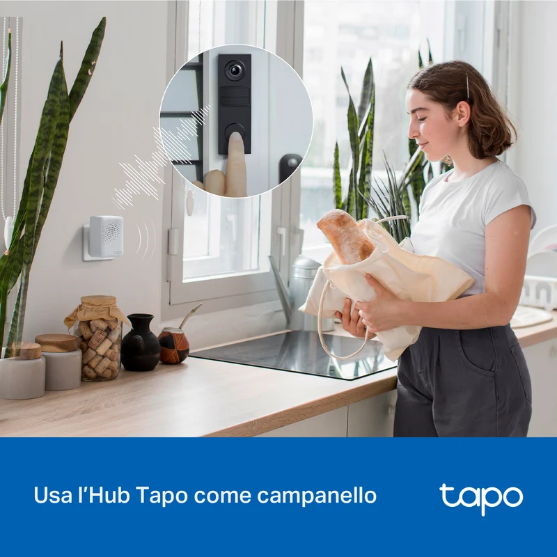 Tapo D205 Video Campanello 2K 3MP, Visione Notturna, Batteria 5200mAh