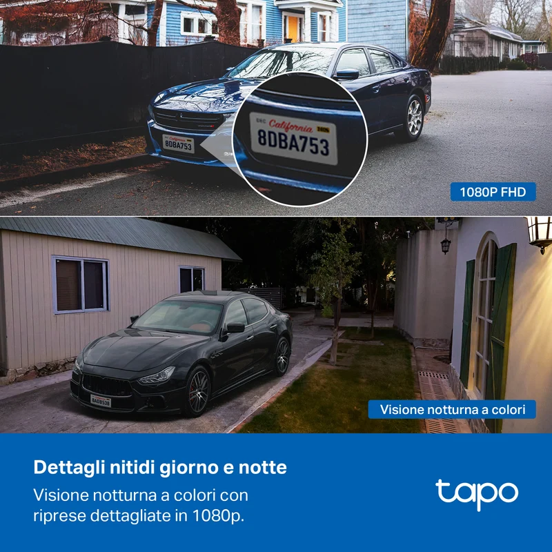 Tapo C400 Telecamera WiFi Esterno FHD 2MP Batteria 5200mAh, 360° PTZ