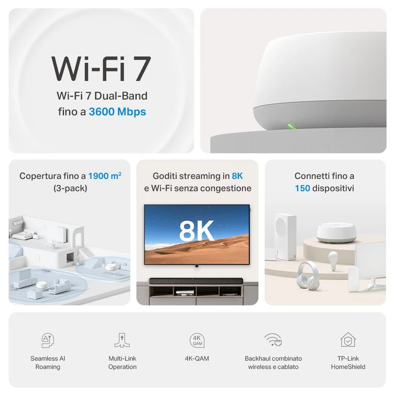Deco BE3600 Sistema Mesh Wi-Fi 7 BE3600Mbps, 3pz