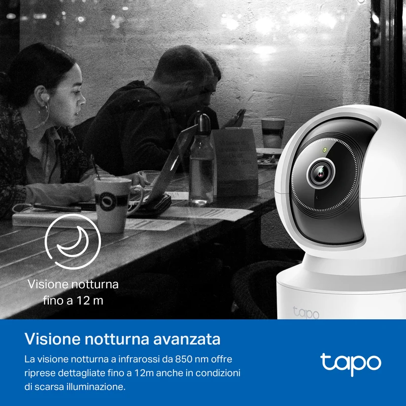 Tapo C232 Telecamera Wi-Fi Interno 3K 5MP, 360° Visuale, Porta Ethernet