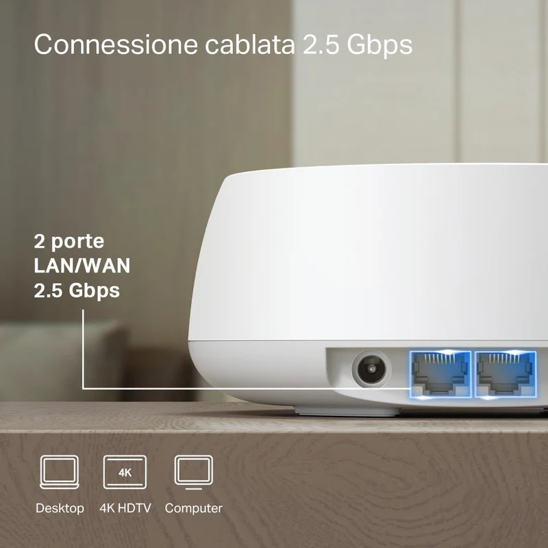 Deco BE25 Sistema Mesh Wi-Fi 7 BE3600Mbps 2 Porte 2.5Gbps, 1pz