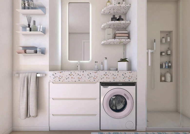 Candy ProWash 700 Mini, Lavatrice Compatta 5 KG, Classe A, 1200 giri, Bianco, Inverter, Wi-Fi, CW50-BP12307WU-S