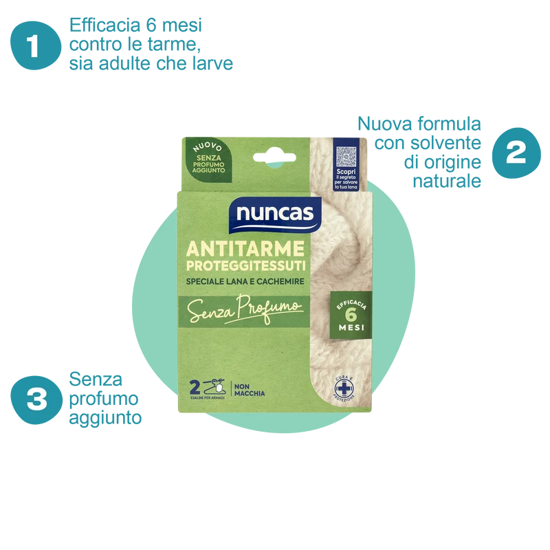 Antitarme proteggitessuti Cialde Senza Profumo - 2 pezzi