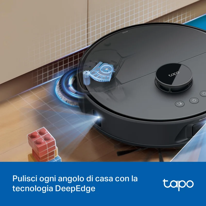 Tapo RV50 Pro Omni + RVA310 Set Robot Aspirapolvere Lavapavimenti con Panni Lavabil