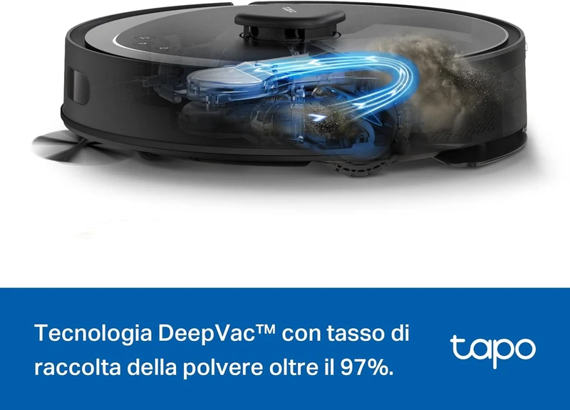 Tapo RV30 Max Plus Robot Aspirapolvere, All-in-one, Doppia Navigazione LiDAR+IMU,⚠️Aggiungi al carrello: Una Lampadina Smart gratis! gratis!