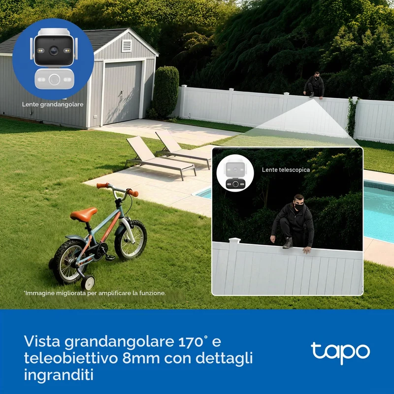 Tapo C575D + H500 HomeBase – Kit Sicurezza 4K Dual-Lens con Storage Locale
