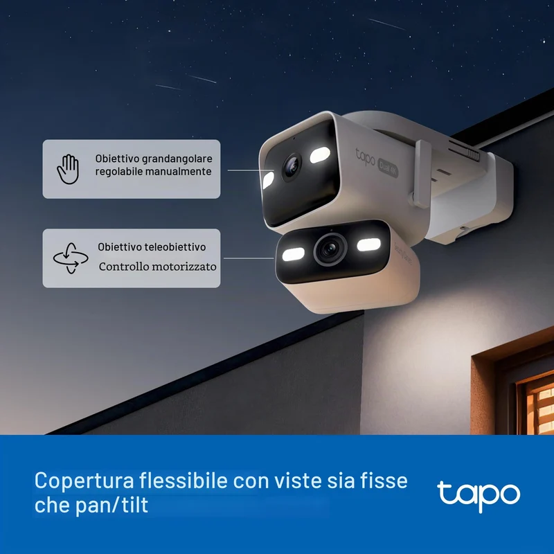 Tapo C575D + H500 HomeBase – Kit Sicurezza 4K Dual-Lens con Storage Locale