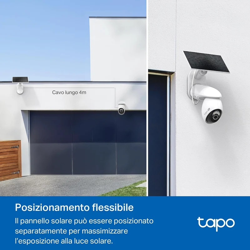 Tapo C660 KIT Telecamera WiFi Esterno 4K 8MP Batteria, Starlight, 360° PTZ, 4pz
