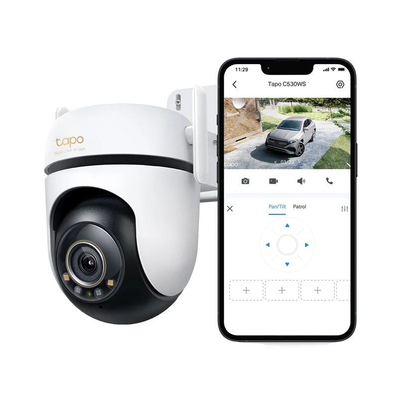 Tapo C530WS Telecamera WiFi Esterno 3K 5MP, Starlight, 360° PTZ, 4pz