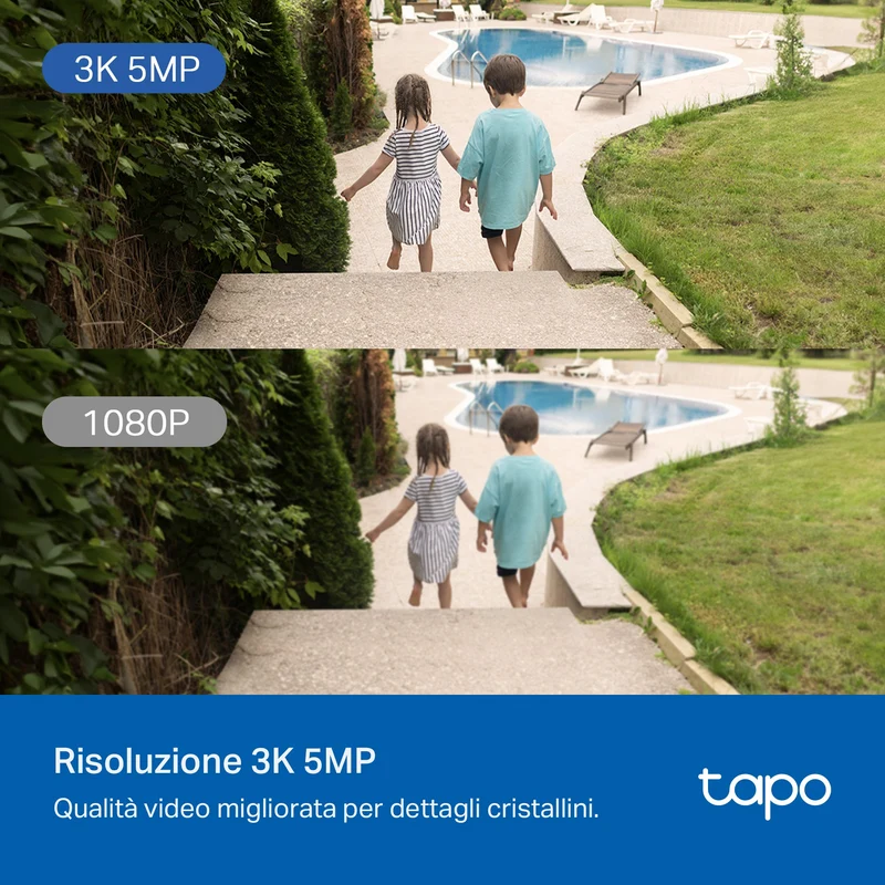 Tapo C530WS Telecamera WiFi Esterno 3K 5MP, Starlight, 360° PTZ, 4pz