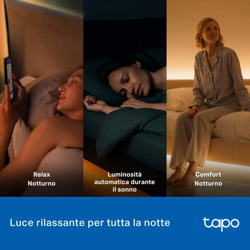 Tapo L901-6 Striscia LED Smart Wi-Fi 6m con 2 Sensori, Controllo Vocale Alexa