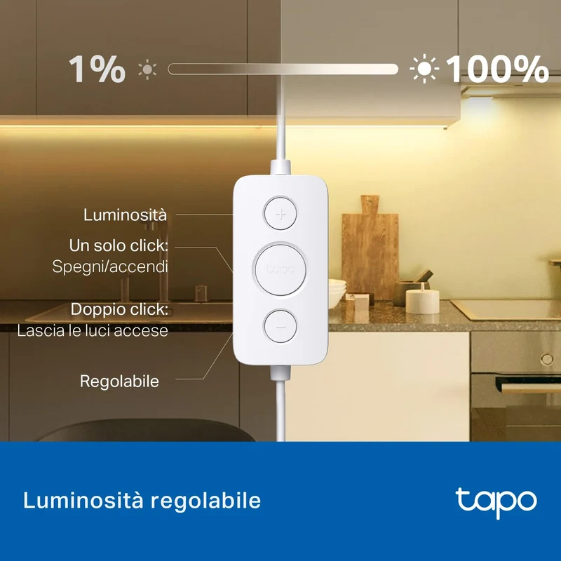 Tapo L901-6 Striscia LED Smart Wi-Fi 6m con 2 Sensori, Controllo Vocale Alexa