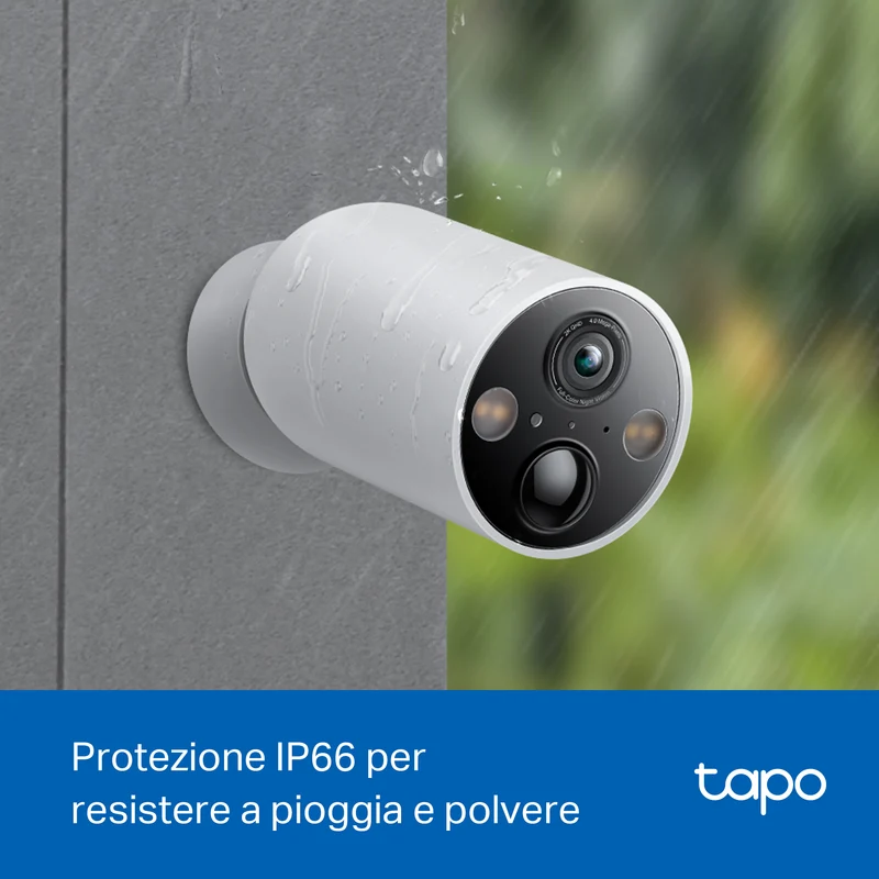 Tapo C425 Telecamera WiFi Esterno 2K 4MP Batteria, Base Magnetica
