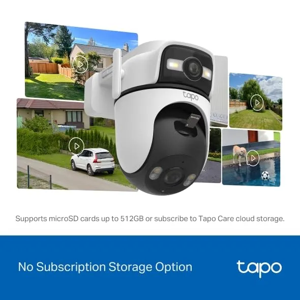 Tapo C545D Telecamera WiFi Esterno Doppio Obiettivo 2K 3MP, 360° PTZ