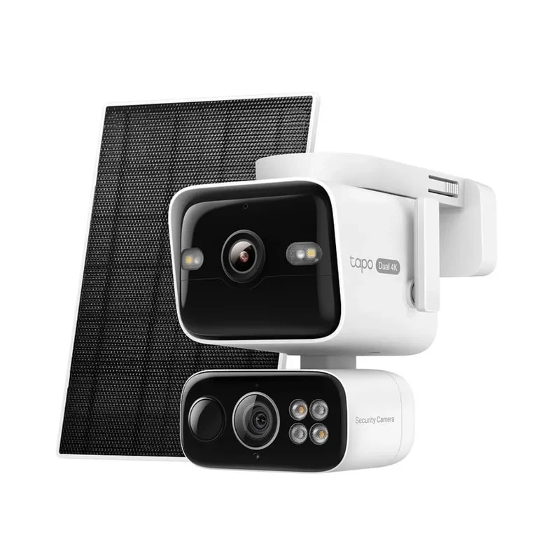 Tapo C675D KIT Telecamera WiFi Esterno 4K+4K Doppio Obiettivo Solare, 360° PTZ