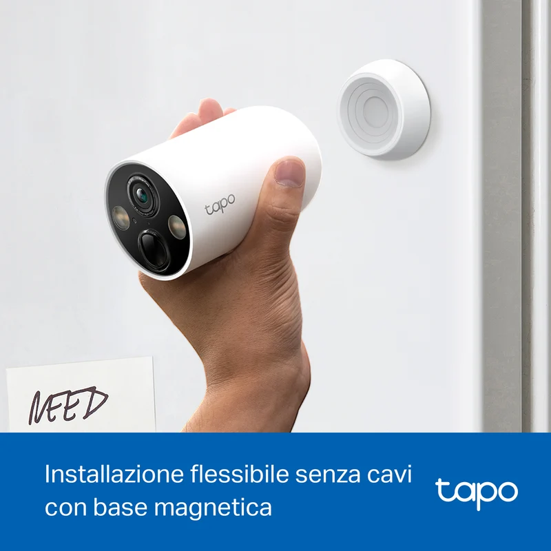 Tapo C425 4pz + H500 HomeBase – Kit Sicurezza 2K Wire-Free con Storage Locale