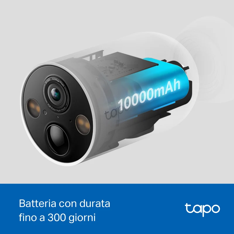 Tapo C425 4pz + H500 HomeBase – Kit Sicurezza 2K Wire-Free con Storage Locale