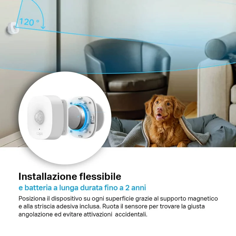 Tapo T100 Sensore di Movimento, ⚠️Tapo Hub Necessario, 3pz
