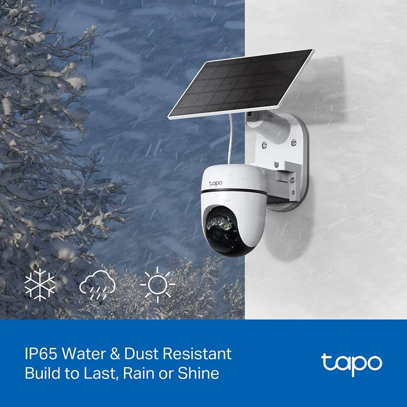 Tapo C610 KIT Telecamera WiFi Esterno 2K 3MP con Pannello Solare, 360° PTZ, 2pz