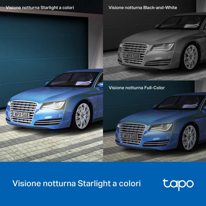Tapo C520WS Telecamera WiFi Esterno 2K 4MP, Starlight, 360° PTZ, 2pz