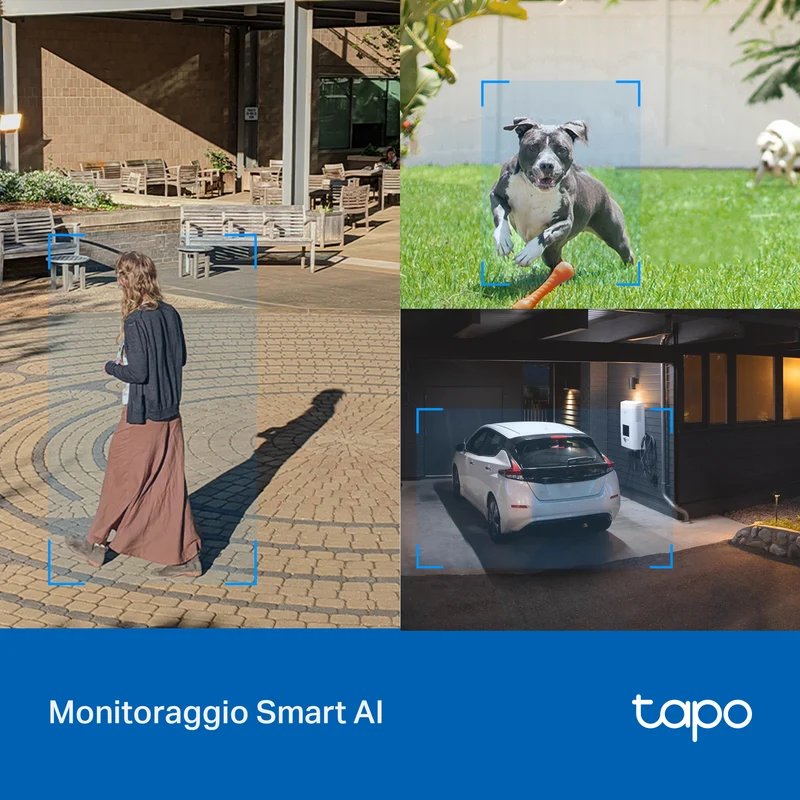 Tapo C520WS Telecamera WiFi Esterno 2K 4MP, Starlight, 360° PTZ, 2pz