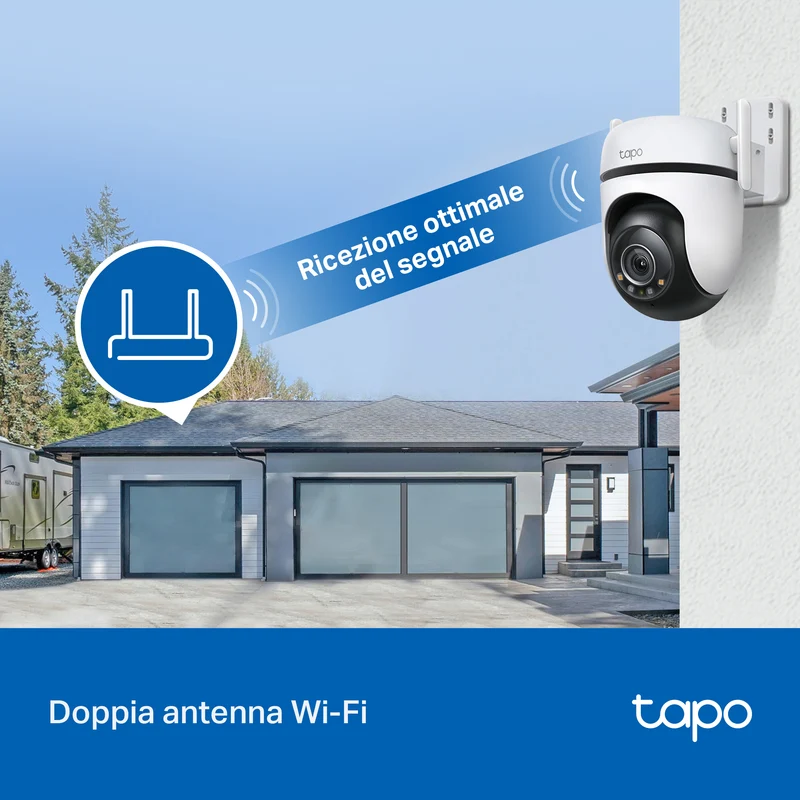 Tapo C520WS Telecamera WiFi Esterno 2K 4MP, Starlight, 360° PTZ, 2pz