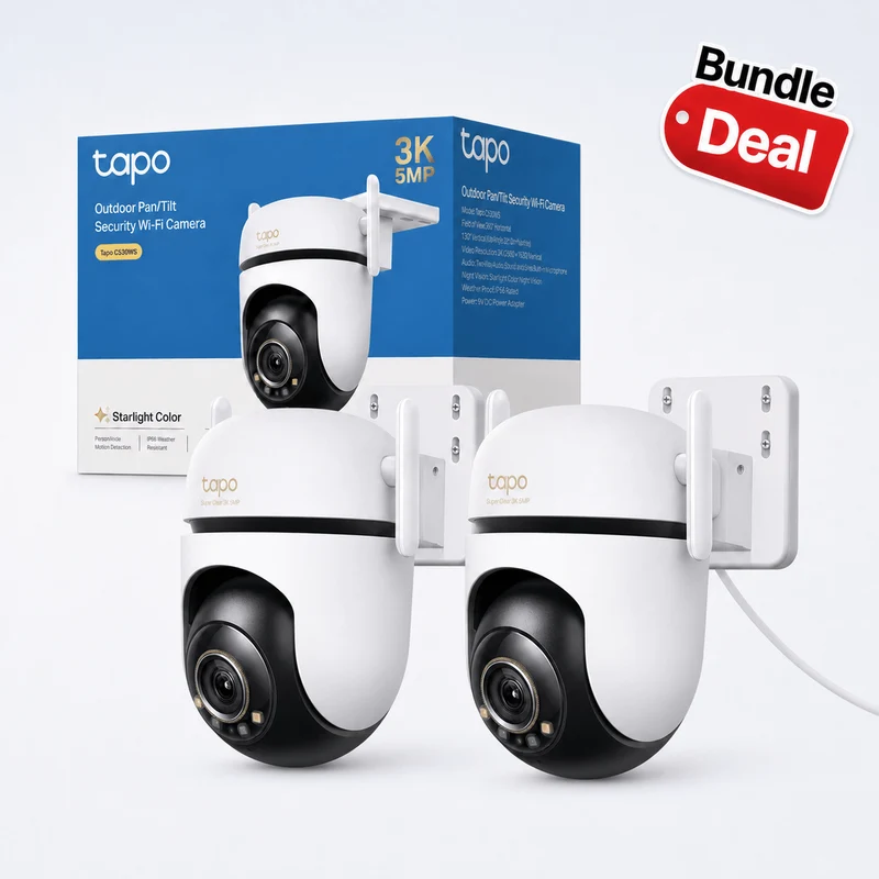 Tapo C530WS Telecamera WiFi Esterno 3K 5MP, Starlight, 360° PTZ, 2pz