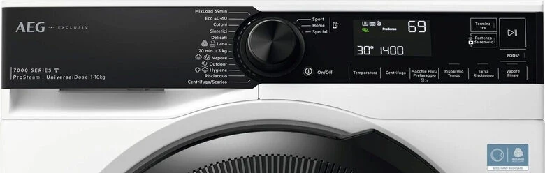 AEG Series 7000 LAVATRICE CARICA FRONTALE 10 KG CLASSE A-40% 1400 GIRI XLR7FBGH10V4 MADE IN ITALY