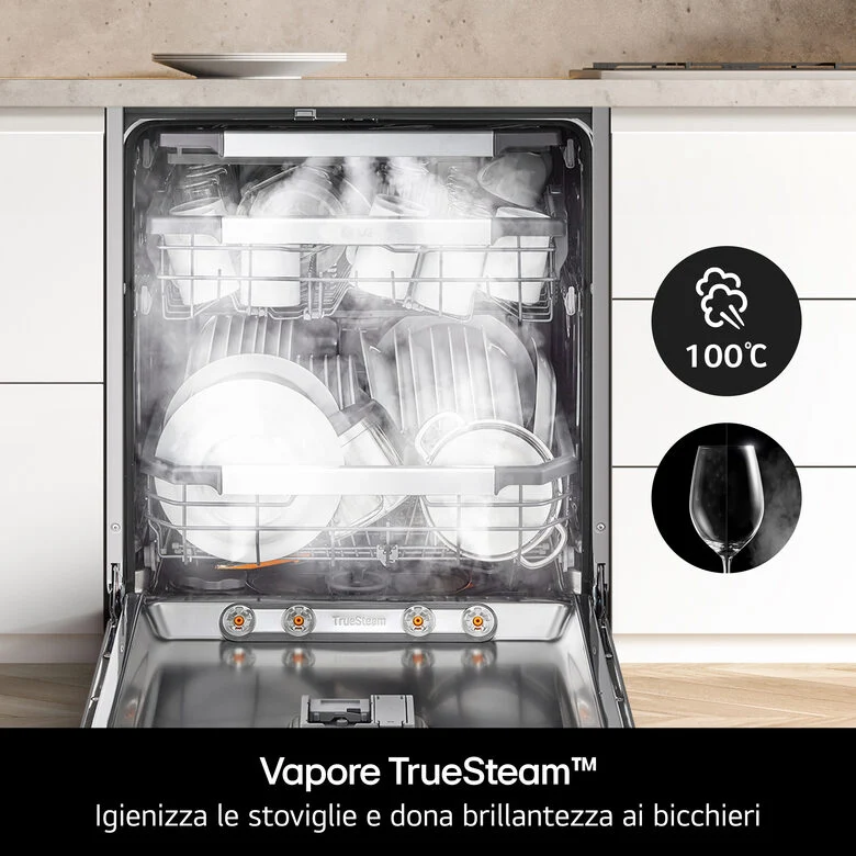 LG QuadWash DB375TXSW Lavastoviglie a scomparsa totale Classe A 14 coperti Vapore Wi-Fi