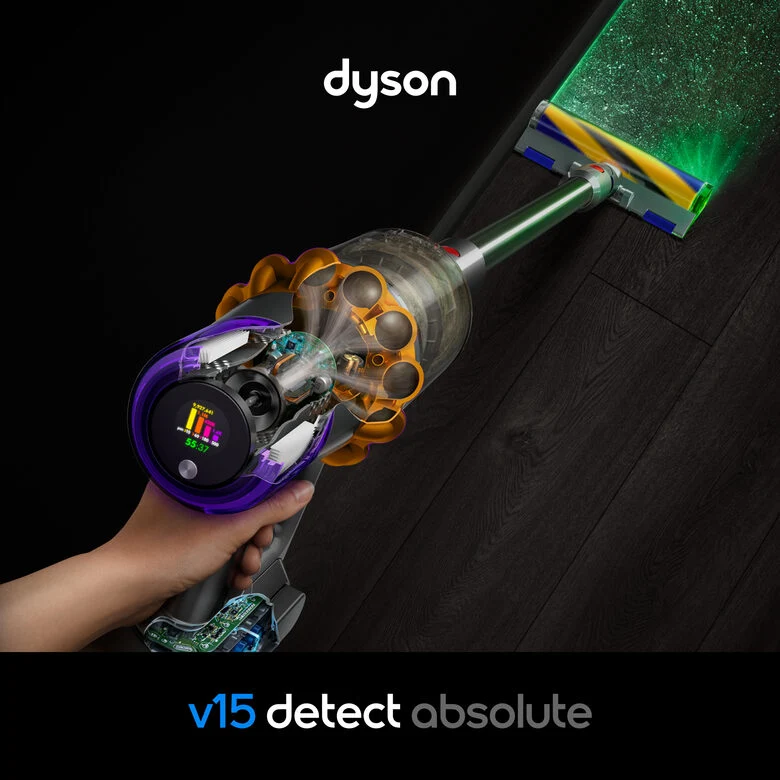 Dyson V15 Detect Absolute Aspirapolvere a bastone 2 in 1 Batteria Secco HEPA Senza sacchetto 0,77 L Acciaio inox