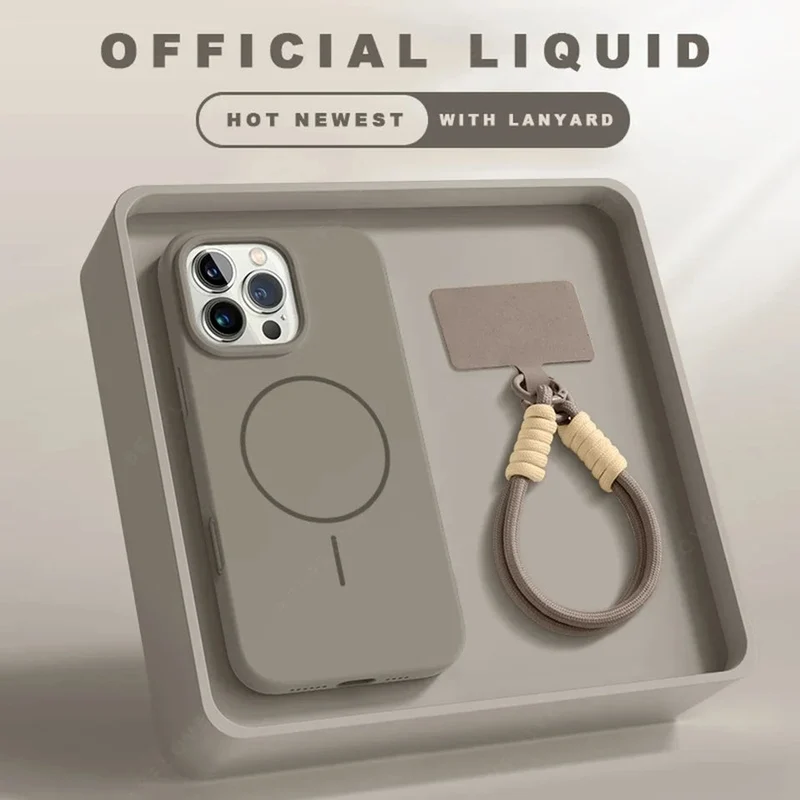 Magnetic Phone Case with Lanyard Strap