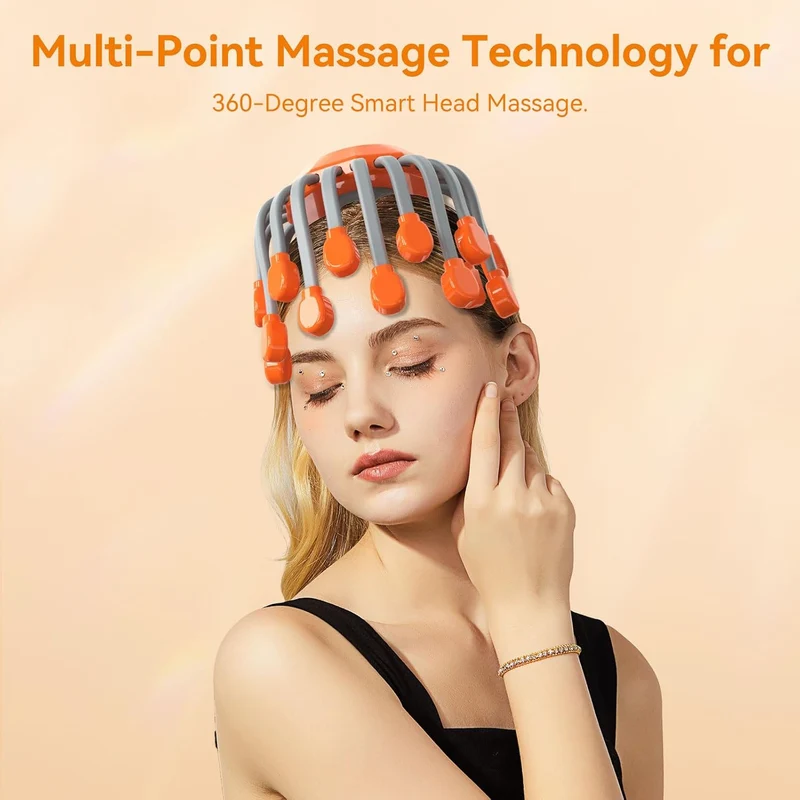 Scalp Head Massager Red Light Vibrator Octopus Scratcher For Relaxation Stress Migraine