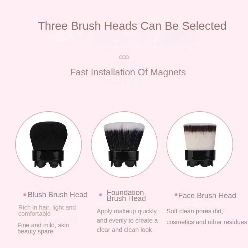 Electric Automatic 360 Degree Rotating Makeup Brush 3 in 1 Foundation Concealer Blush Brushes with Case