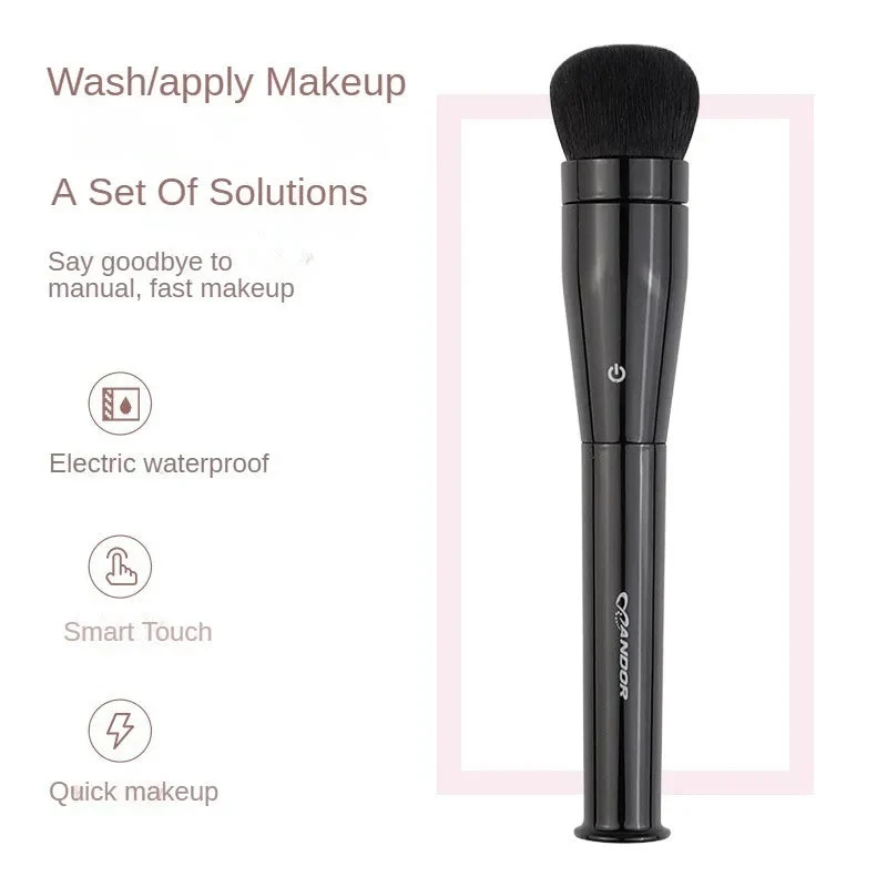Electric Automatic 360 Degree Rotating Makeup Brush 3 in 1 Foundation Concealer Blush Brushes with Case