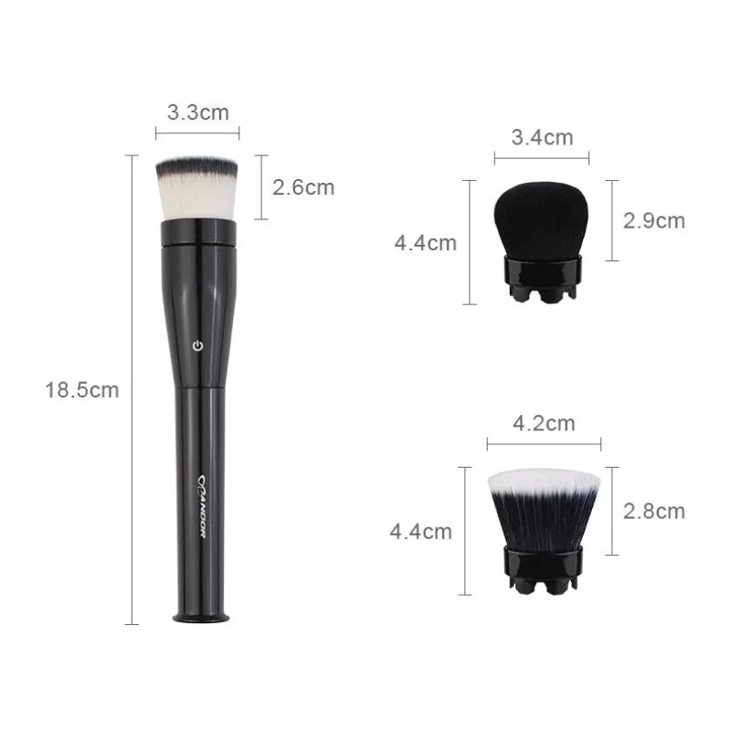 Electric Automatic 360 Degree Rotating Makeup Brush 3 in 1 Foundation Concealer Blush Brushes with Case