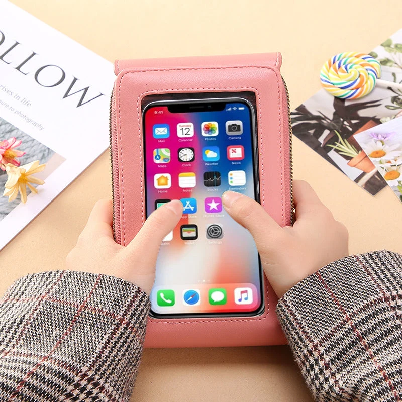 Small Bag for Females with Transparent Touch Screen Area