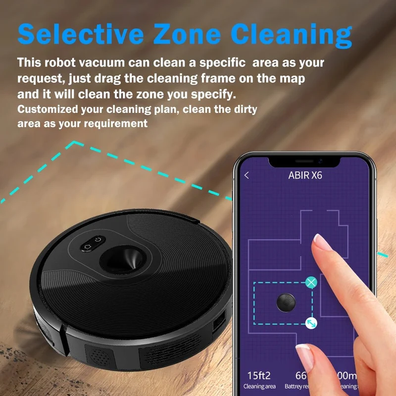 ABIR X6 Robot Vacuum with Triple Navigation & Advanced SLAM Tech