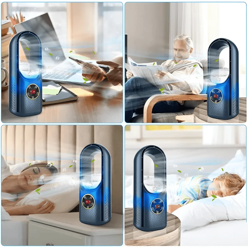 Ventilateur Silencieux Sans Lames 3 Modes de Vent