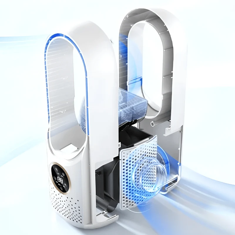 Ventilateur Silencieux Sans Lames 3 Modes de Vent
