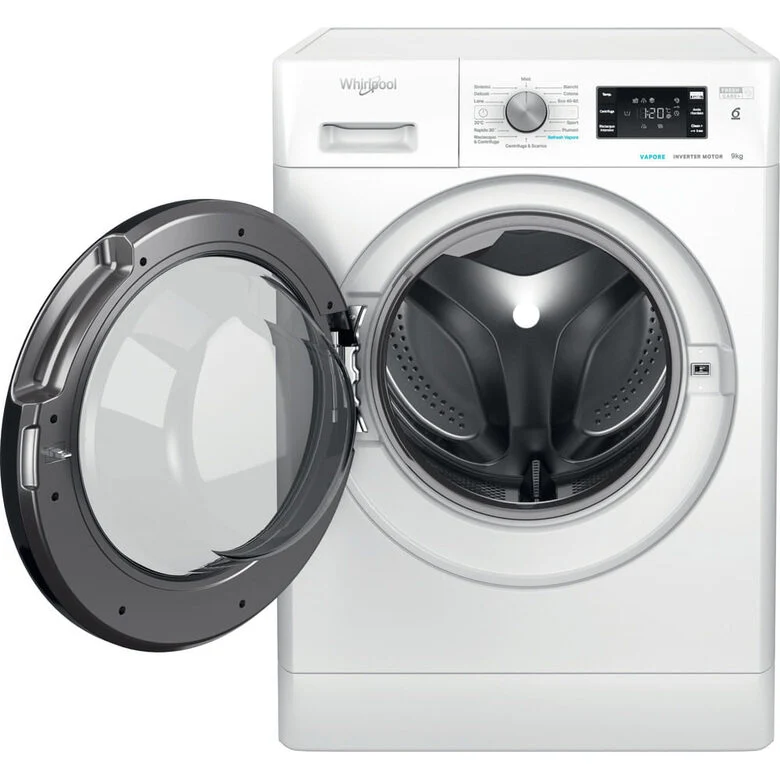 Whirlpool FFB 9479 BV IT Lavatrice A Libera Installazione 9 Kg, 1400 Giri, Tecnologia 6° Senso, Freshcare+ Con Vapore, Classe B, Bianco