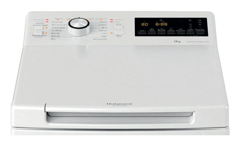Hotpoint Ariston WMTG725BIT Lavatrice A Carica Dall'alto Libera Installazione 7 Kg, 1200 Giri, Antimacchia, Classe B, Bianco