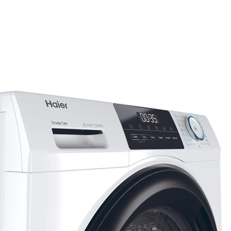 Haier HW90-BP14929A-S Lavatrice A Libera Installazione 9 Kg, 1400 Giri, AI Power Drive Inverter Motor, Pillow Drum, Classe A, Bianco