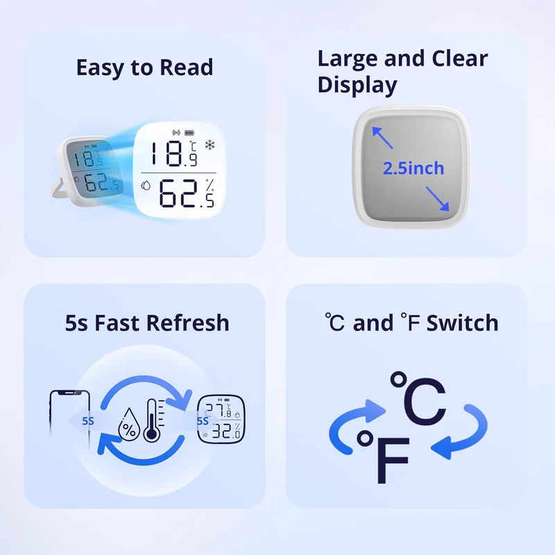 Sonoff SNZB-02D Sensore Smart Temperatura e Umidità Zigbee con Display LCD Domotica Casa