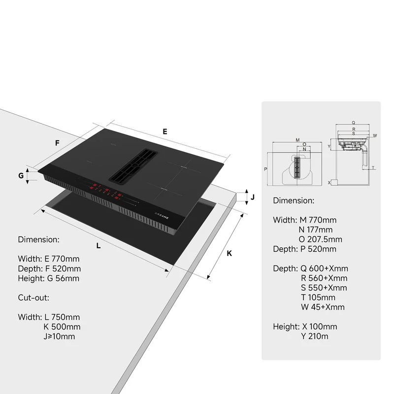 Piano cottura con ventilazione integrata Dreame VZ40 Pro