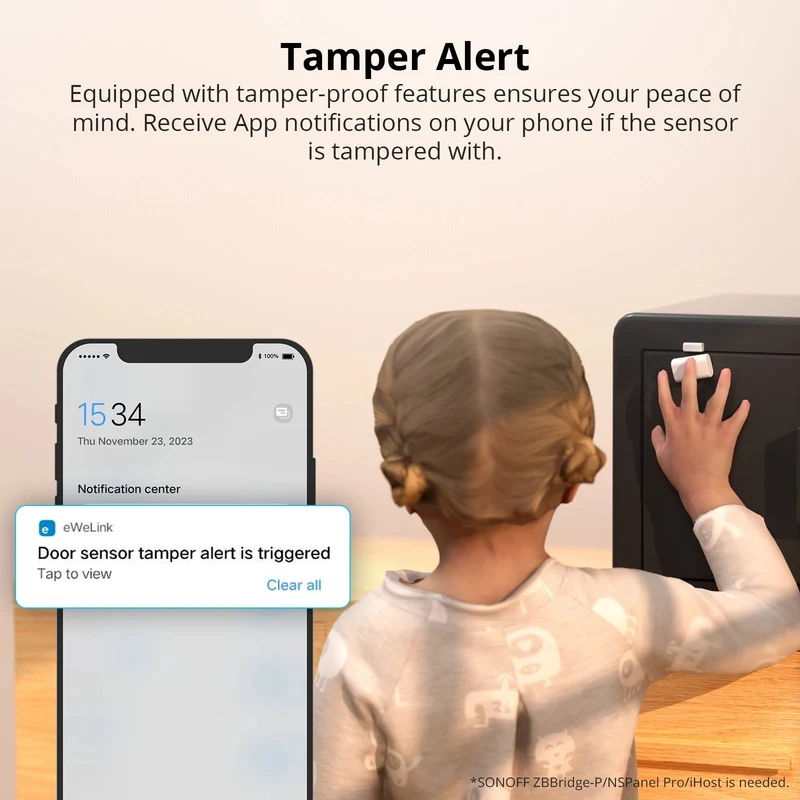 SONOFF SNZB-04P Zigbee Door/Window Sensor with Tamper Alert
