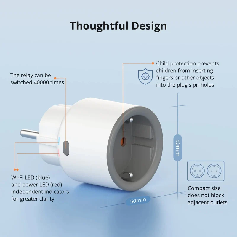 SONOFF S60 EU Smart Wi-Fi Plug with Energy Monitoring